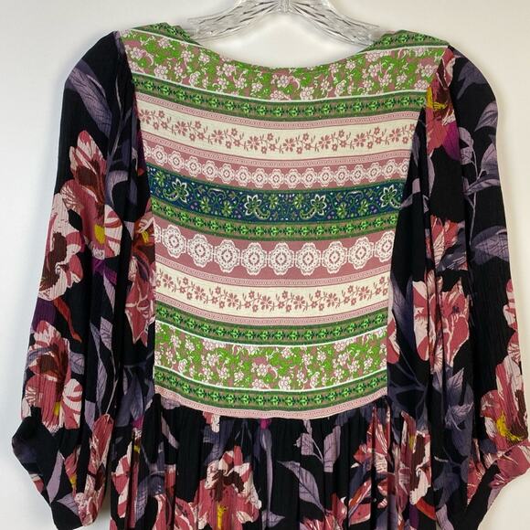 Umgee Floral Mixed Print Peasant Dress Size Small - Picture 9 of 11